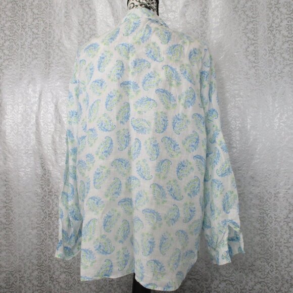 J. JILL Love Linen Button Down Top Size Medium - Picture 5 of 10